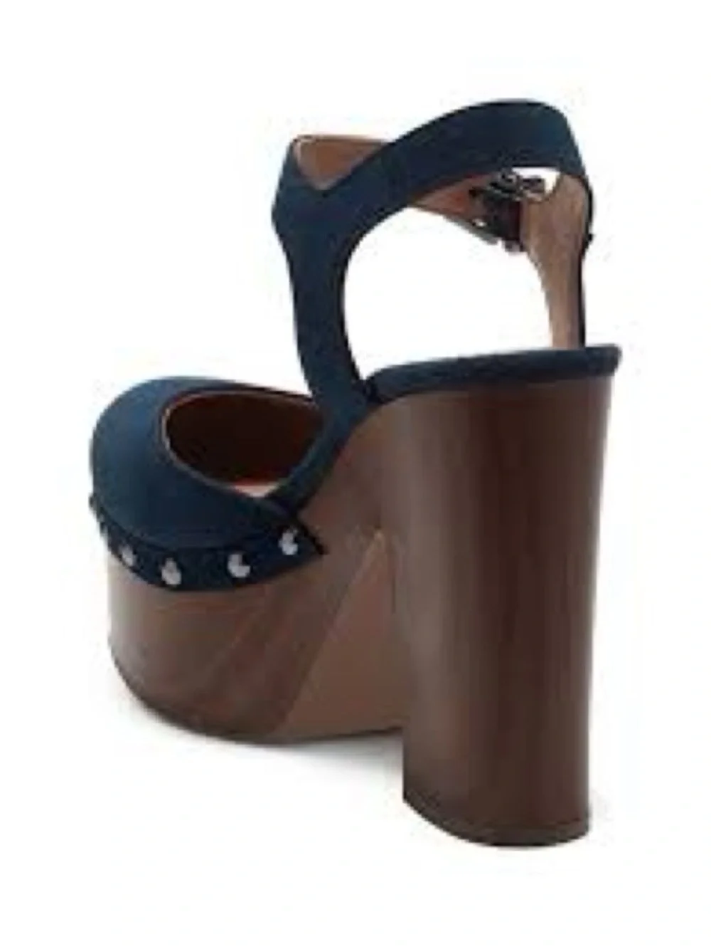 Jessica Simpson Deep Navy Suede Platform Sandal with Stud Trim